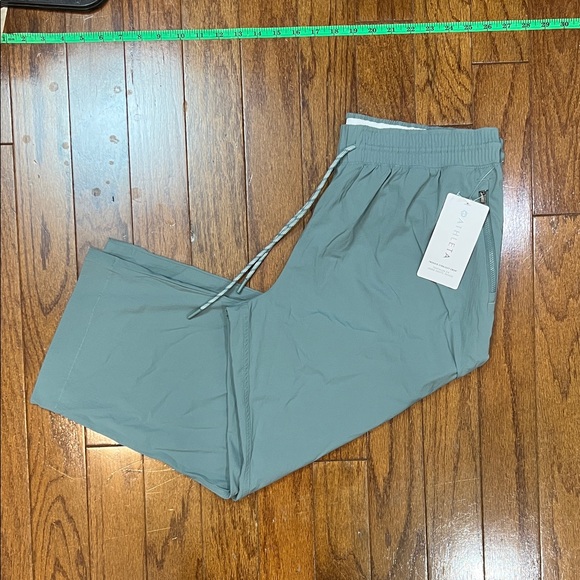Athleta Pants - Athleta Performance Drawstring Trekkie straight crop 3/4 in Slate Blue-Green nwt